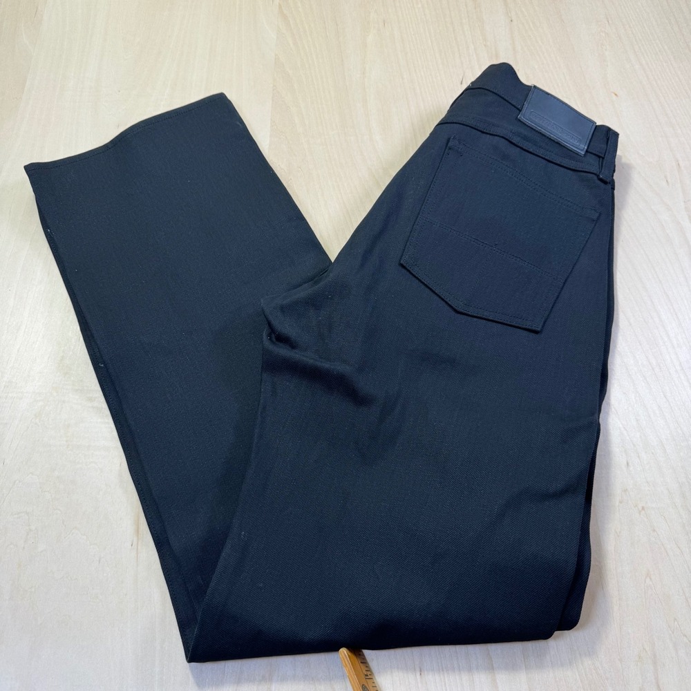 Tellason Mens Black Raw Denim Straight Leg Jeans Selvedge Button Fly 31x35 NWT